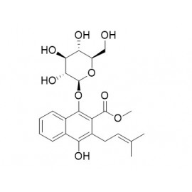 1,4-Dihydroxy-2-carbomethoxy-3-prenylnaphthalene-1-O-beta-glucopyranoside