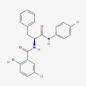 (S)-5-chloro-N-(1-((4-chlorophenyl)amino)-1-oxo-3-phenylpropan-2-yl)-2-hydroxybenzamide