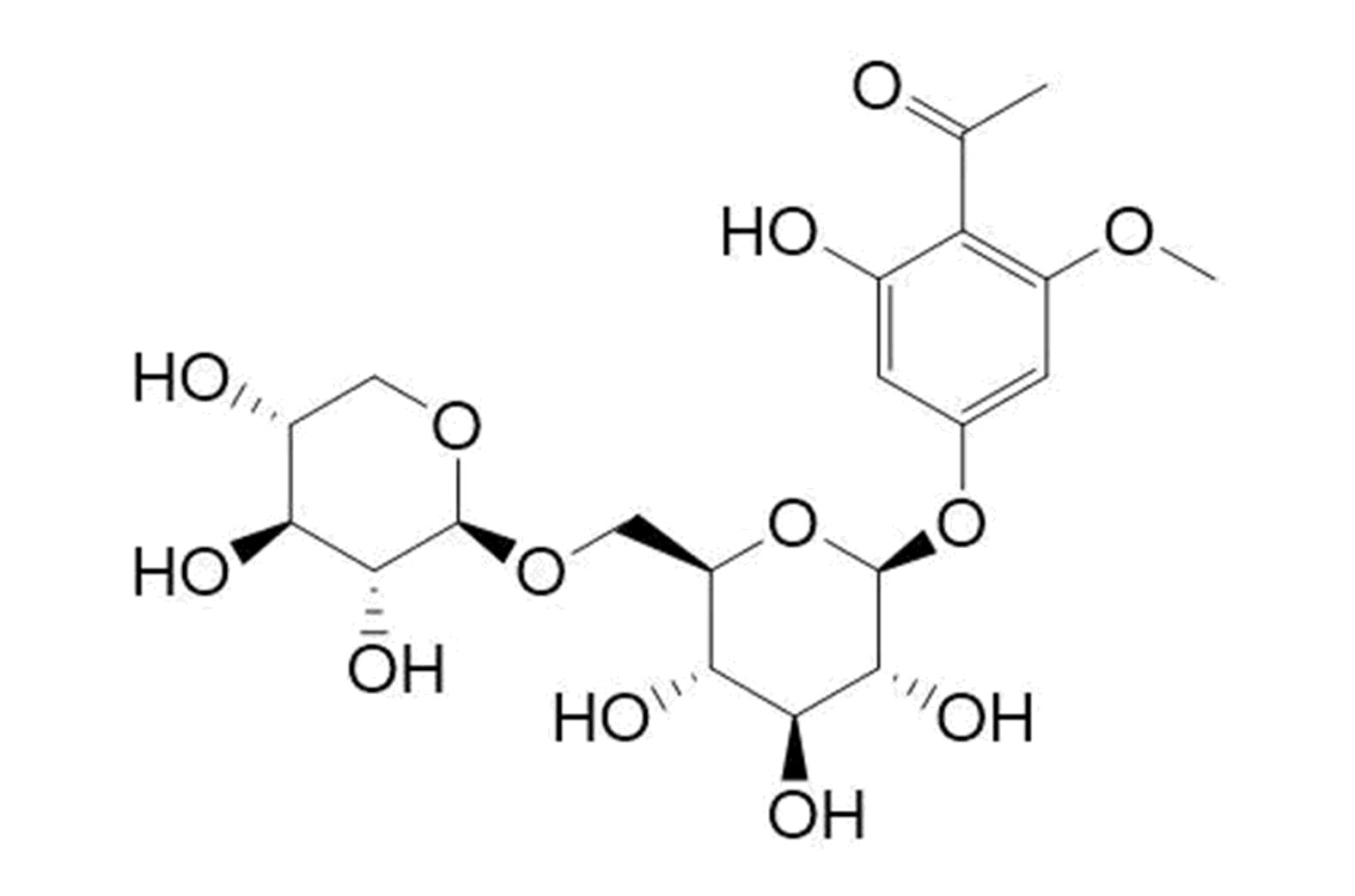 6-Hydroxy-2-methoxyacetophenone 4-O-beta-D-xylopyranosyl-(1-6)-beta-D-glucopyranoside